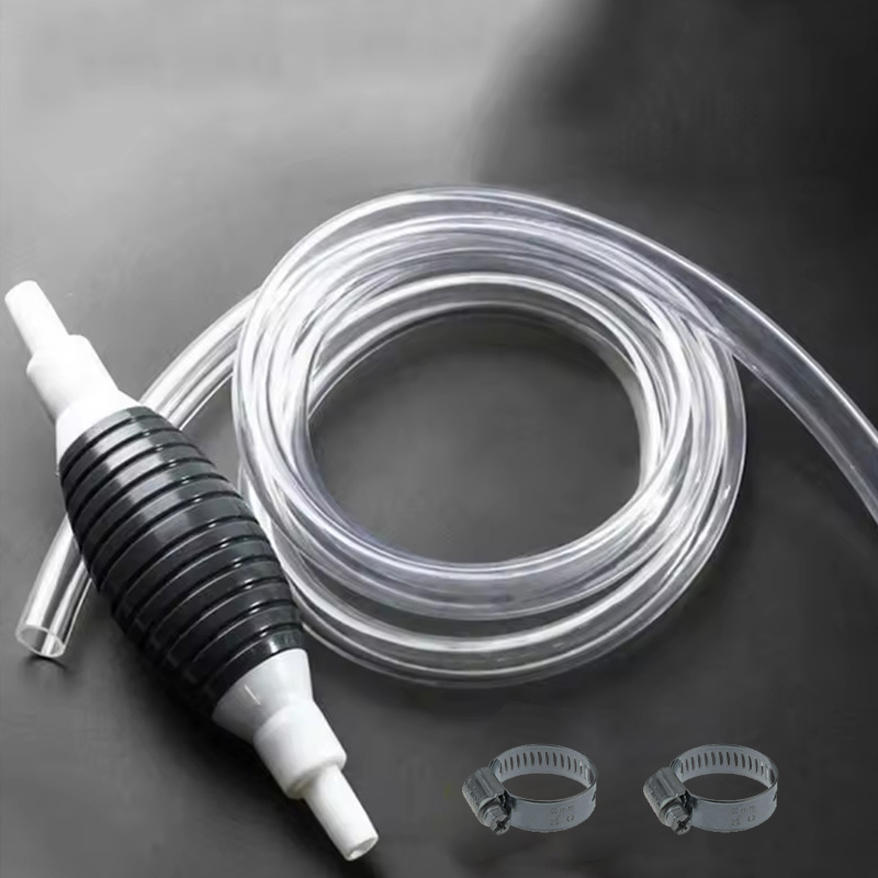 پمپ دستی بنزین و مایعات به همراه شلنگ و 2 بست فلزی